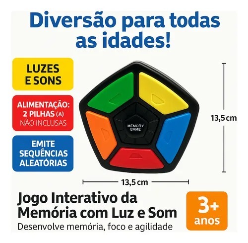 JOGO DA MEMORIA C/SOM E LUZ14X13CM 